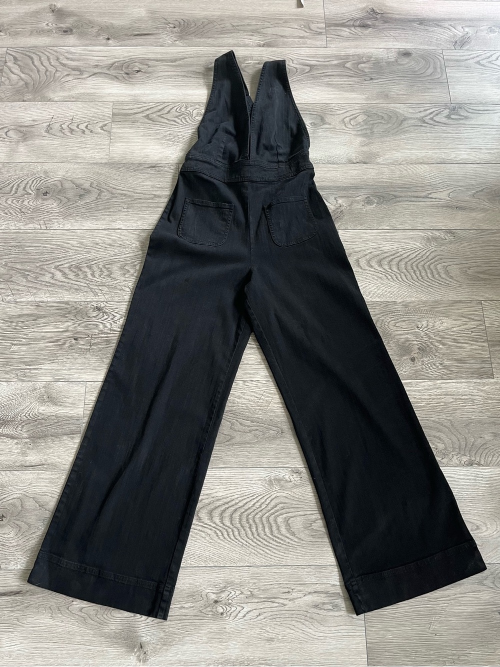 Dollhouse Black Wide-Leg Overall Jeans